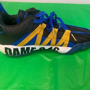 adidas Black Blue and Yellow Athletic Shoe (Left)